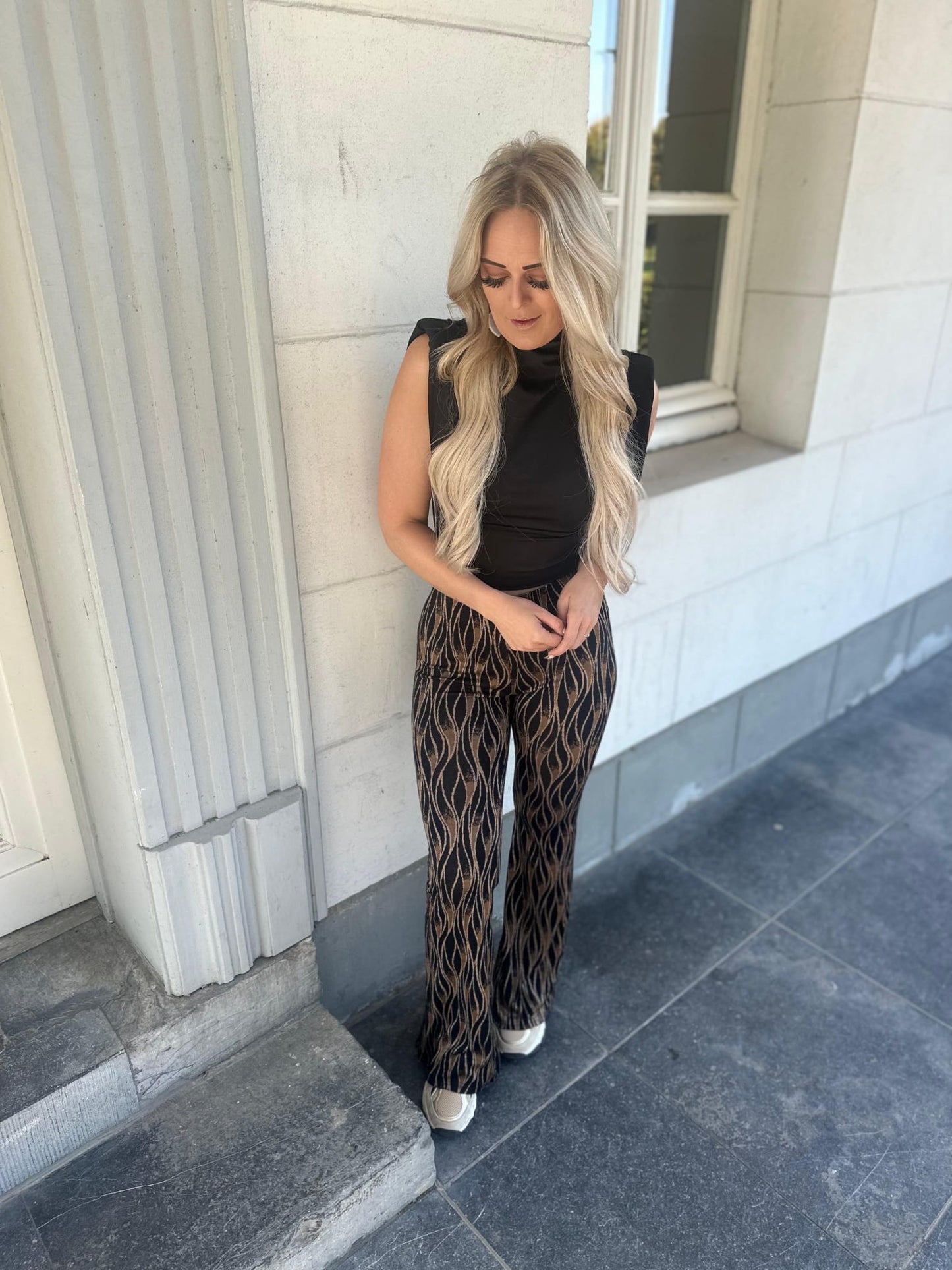 BY SWAN FLARE PANTS ZIGZAG