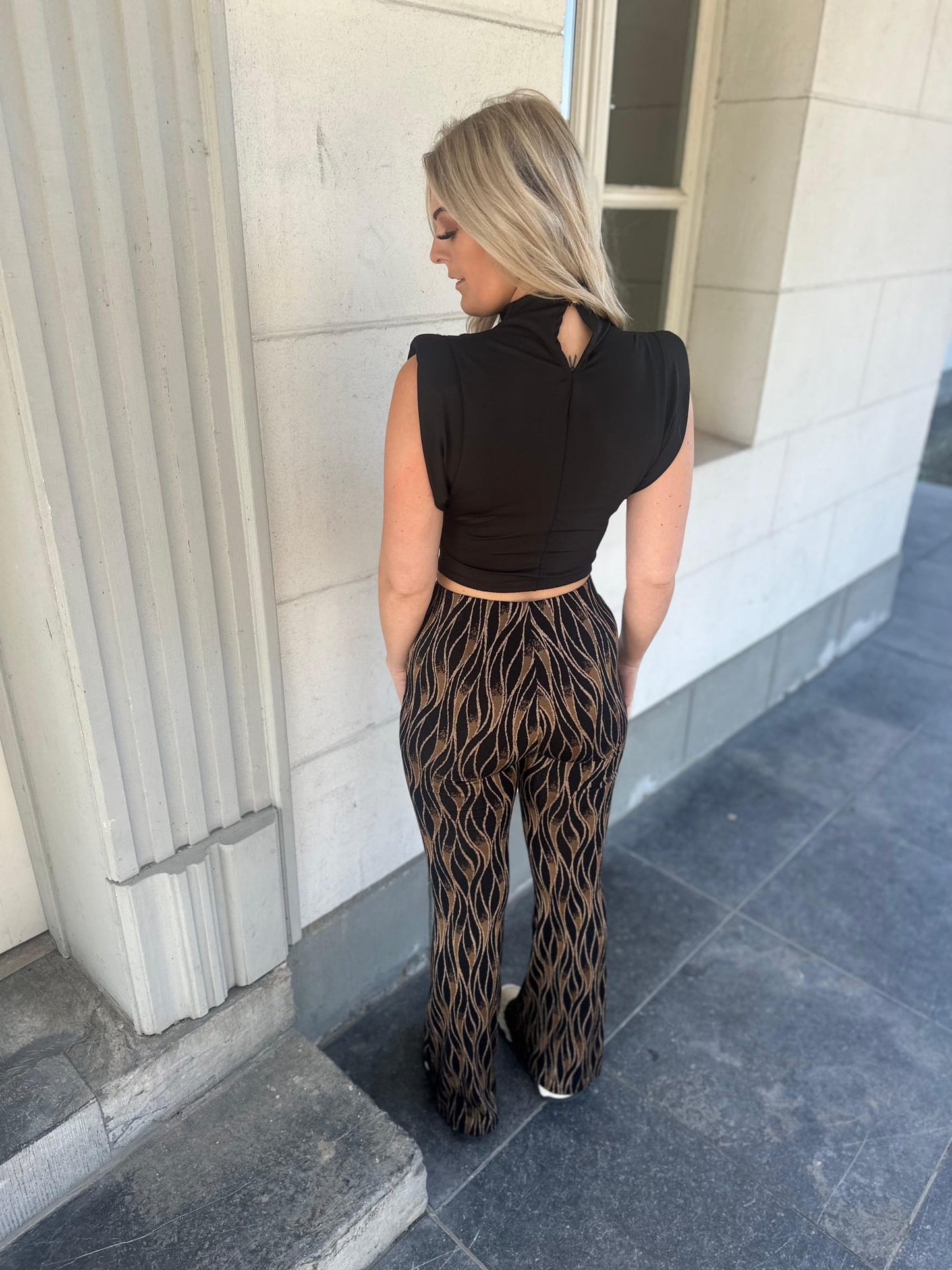 BY SWAN FLARE PANTS ZIGZAG