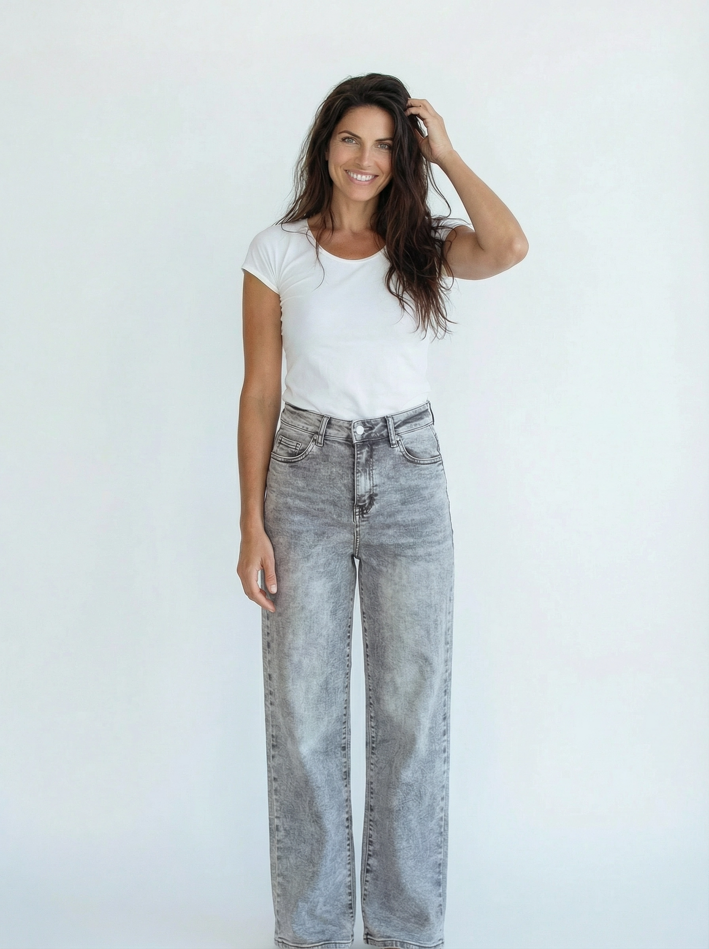 Wide Leg Jeans Grey