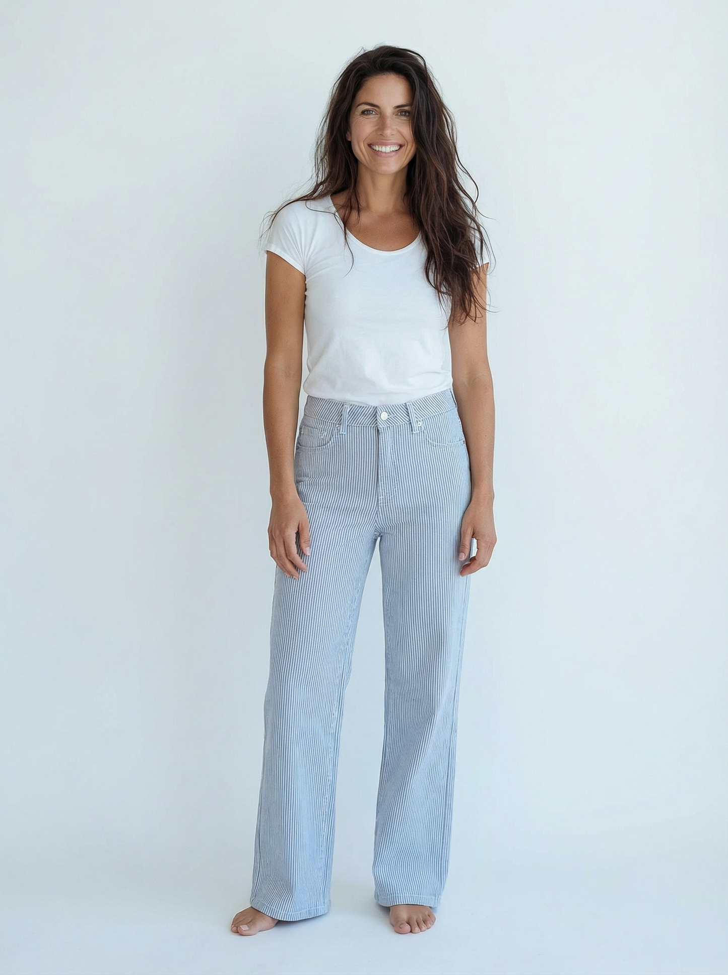 Wide Leg Jeans Stripes