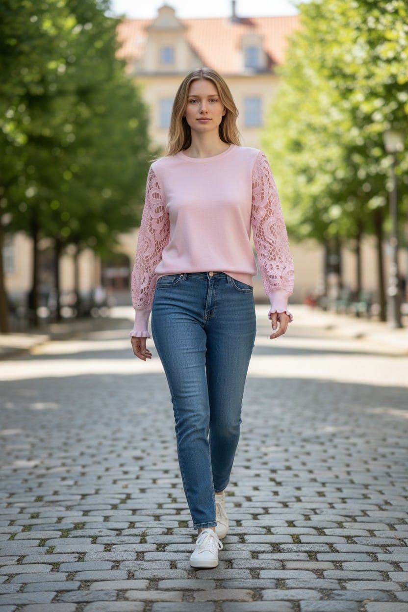 Sleeves Sweater Roze