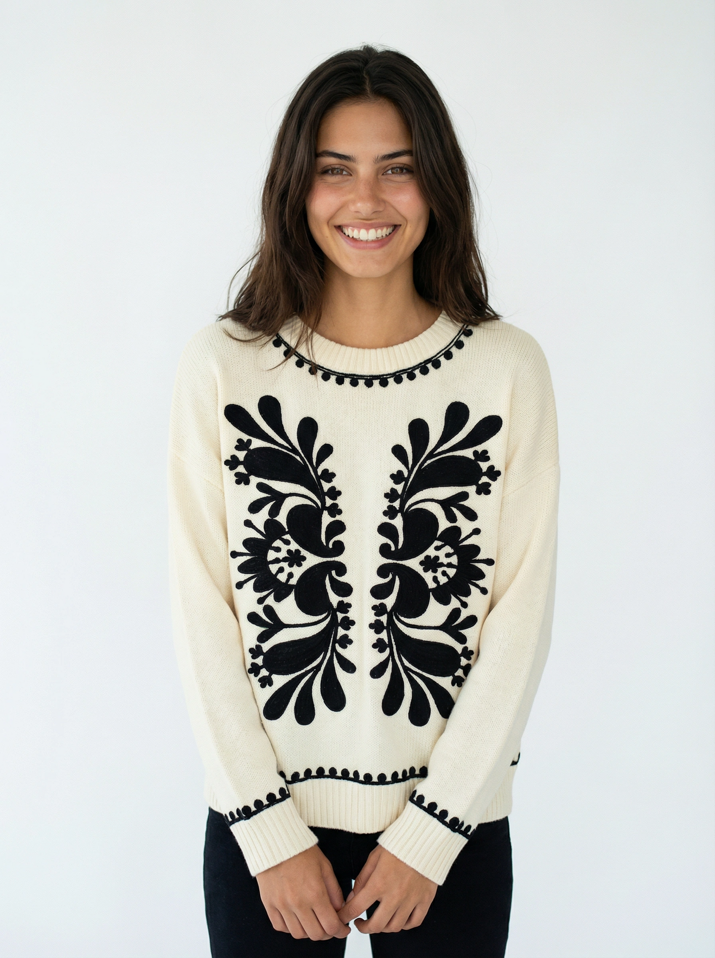 Patroon Sweater Wit