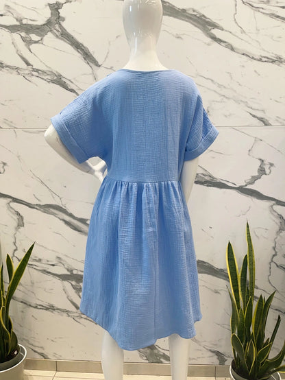 Gauze V Neck Jurk