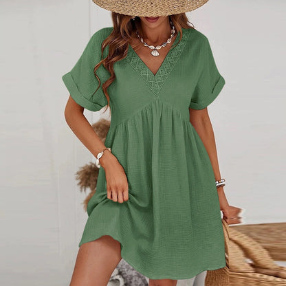Gauze V Neck Jurk