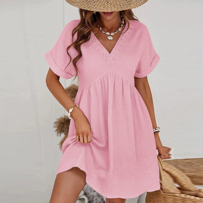 Gauze V Neck Jurk