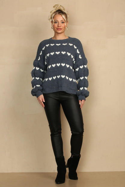 Sweater Met Hart Wit