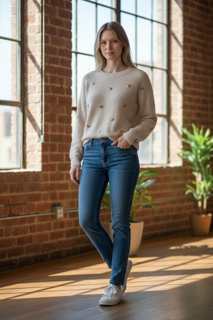Hearts Sweater Blue