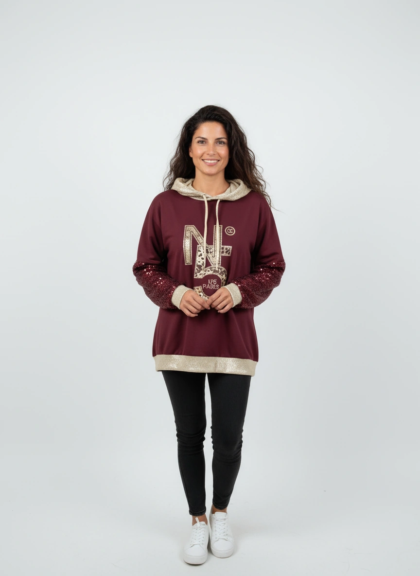 Sparkling Sweatshirt Bordeaux