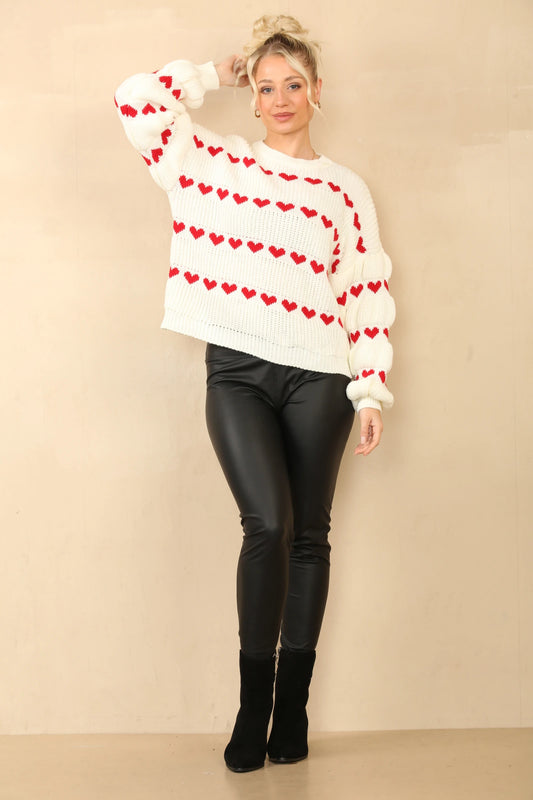 Sweater Met Hart Wit