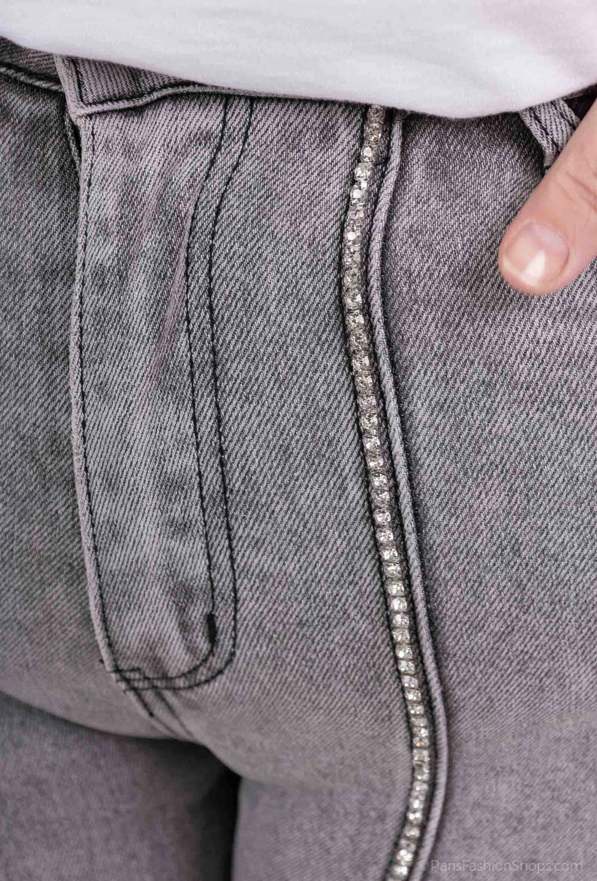 Monday Jeans Rhinestones Grey