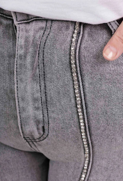 Monday Jeans Rhinestones Grey