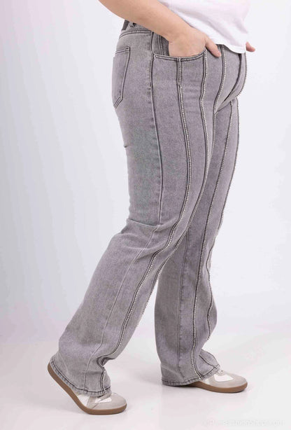 Monday Jeans Rhinestones Grey